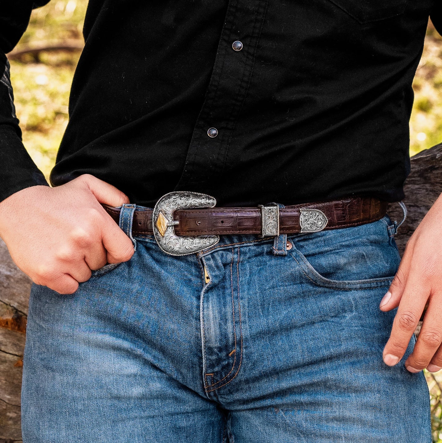 The Caviar Spur Sterling Silver Belt Buckle