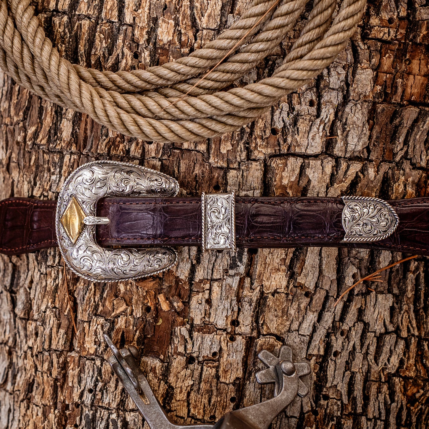 The Caviar Spur Sterling Silver Belt Buckle