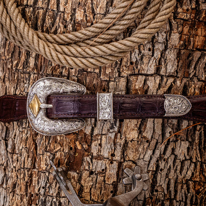 The Caviar Spur Sterling Silver Belt Buckle